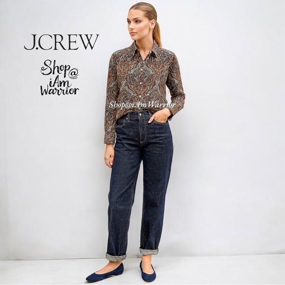 J.Crew cotton perfect shirt in marine sunset paisley *shop@iamwarrior